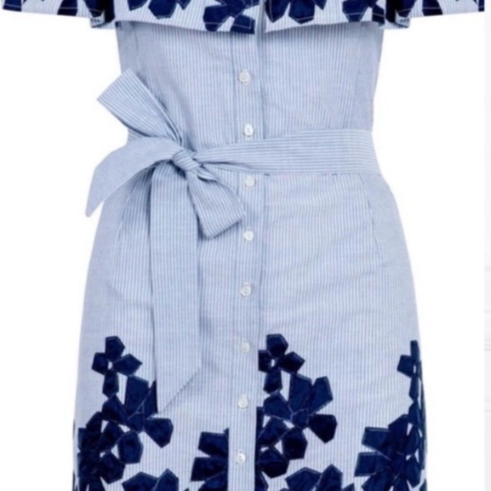 Anne Fontaine Navy and White Dress